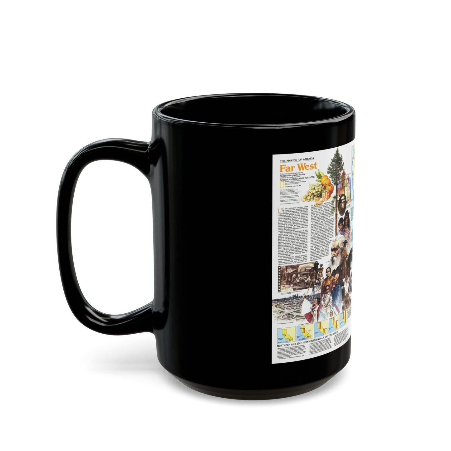 USA - Far West 2 (1984) (Map) Black Coffee Mug-The Sticker Space