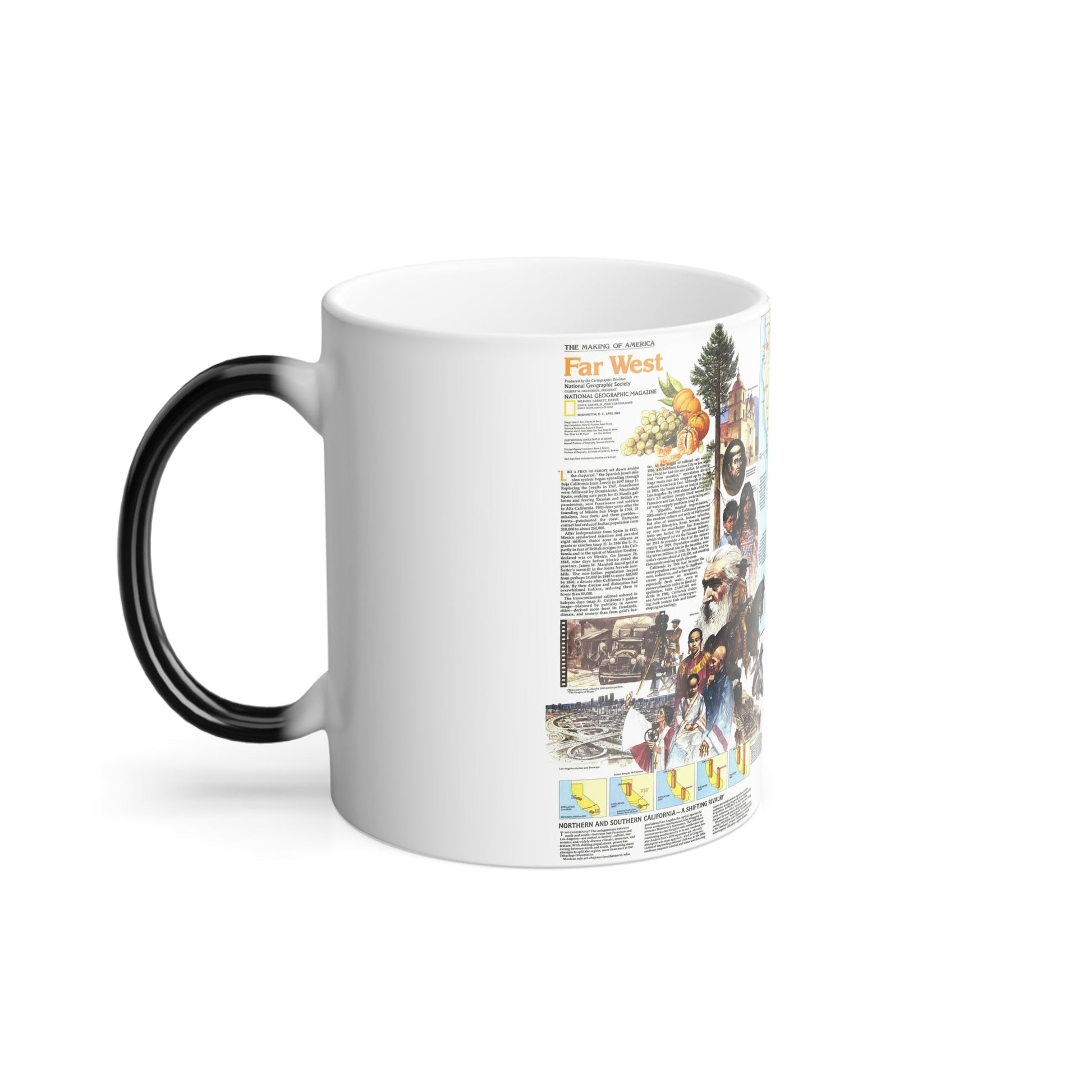 USA - Far West 2 (1984) (Map) Color Changing Mug 11oz-11oz-The Sticker Space