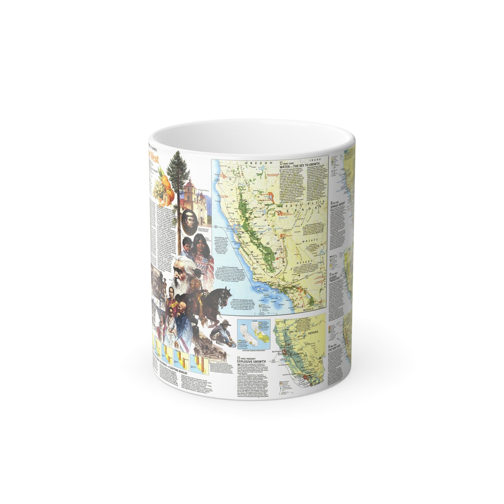 USA - Far West 2 (1984) (Map) Color Changing Mug 11oz-11oz-The Sticker Space