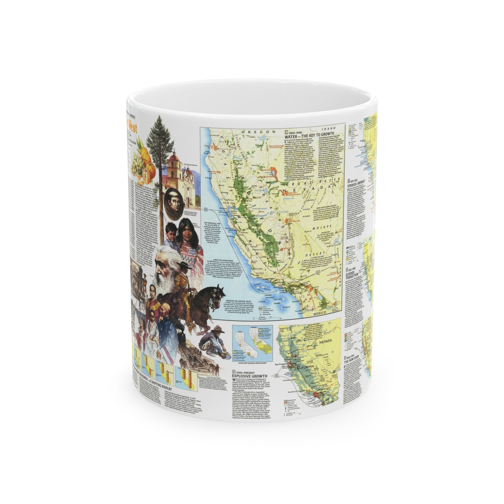 USA - Far West 2 (1984) (Map) White Coffee Mug-11oz-The Sticker Space