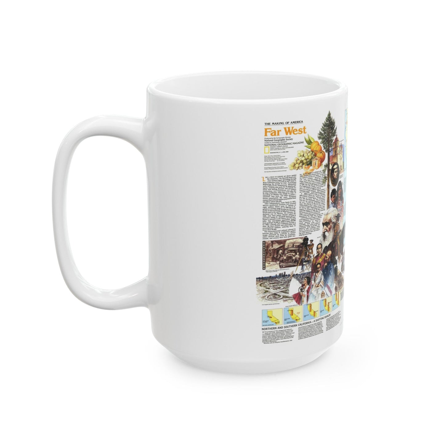 USA - Far West 2 (1984) (Map) White Coffee Mug-The Sticker Space