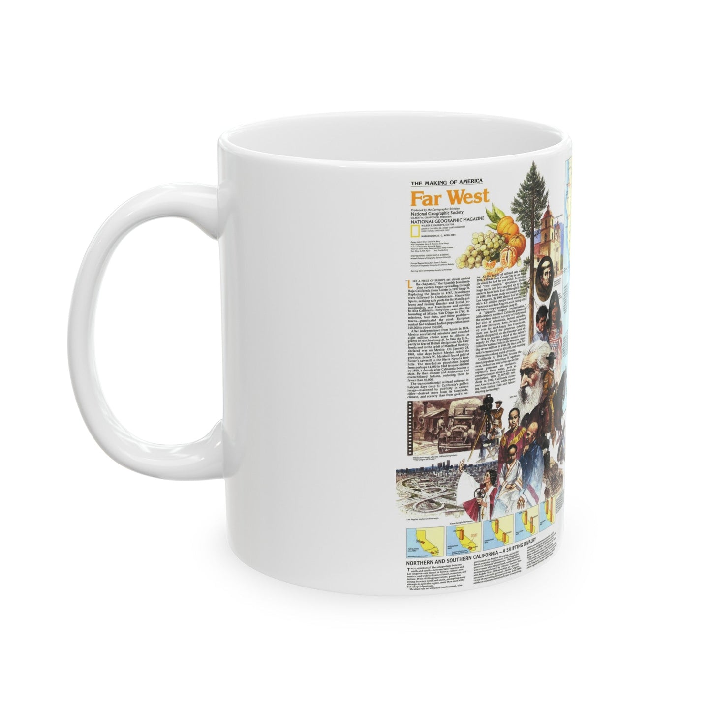 USA - Far West 2 (1984) (Map) White Coffee Mug-The Sticker Space