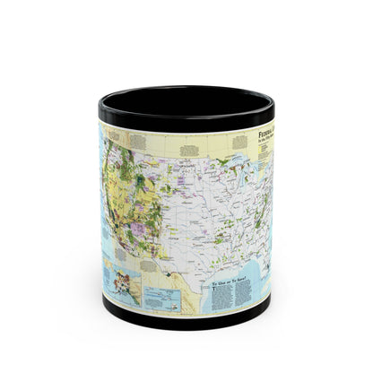 USA - Federal Lands in the Fifty States (1996) (Map) Black Coffee Mug-11oz-The Sticker Space