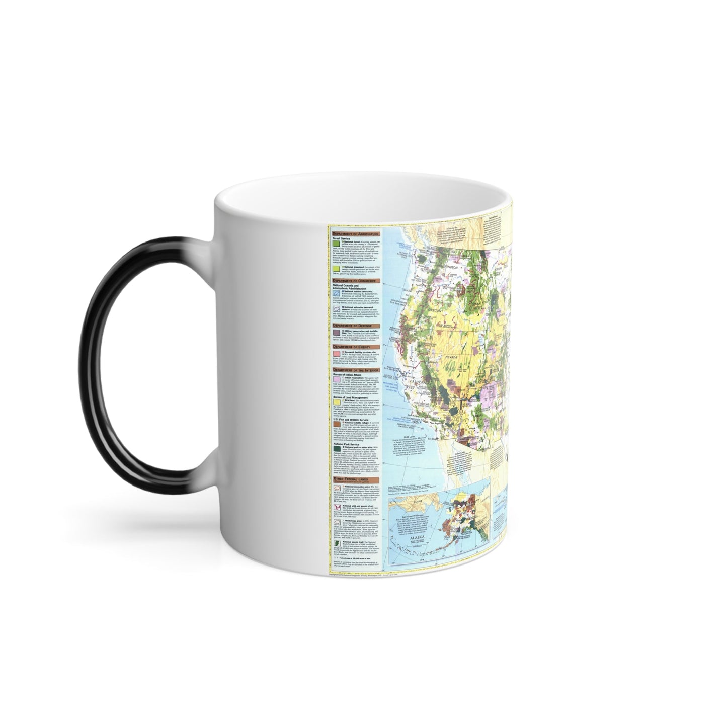 USA - Federal Lands in the Fifty States (1996) (Map) Color Changing Mug 11oz-11oz-The Sticker Space