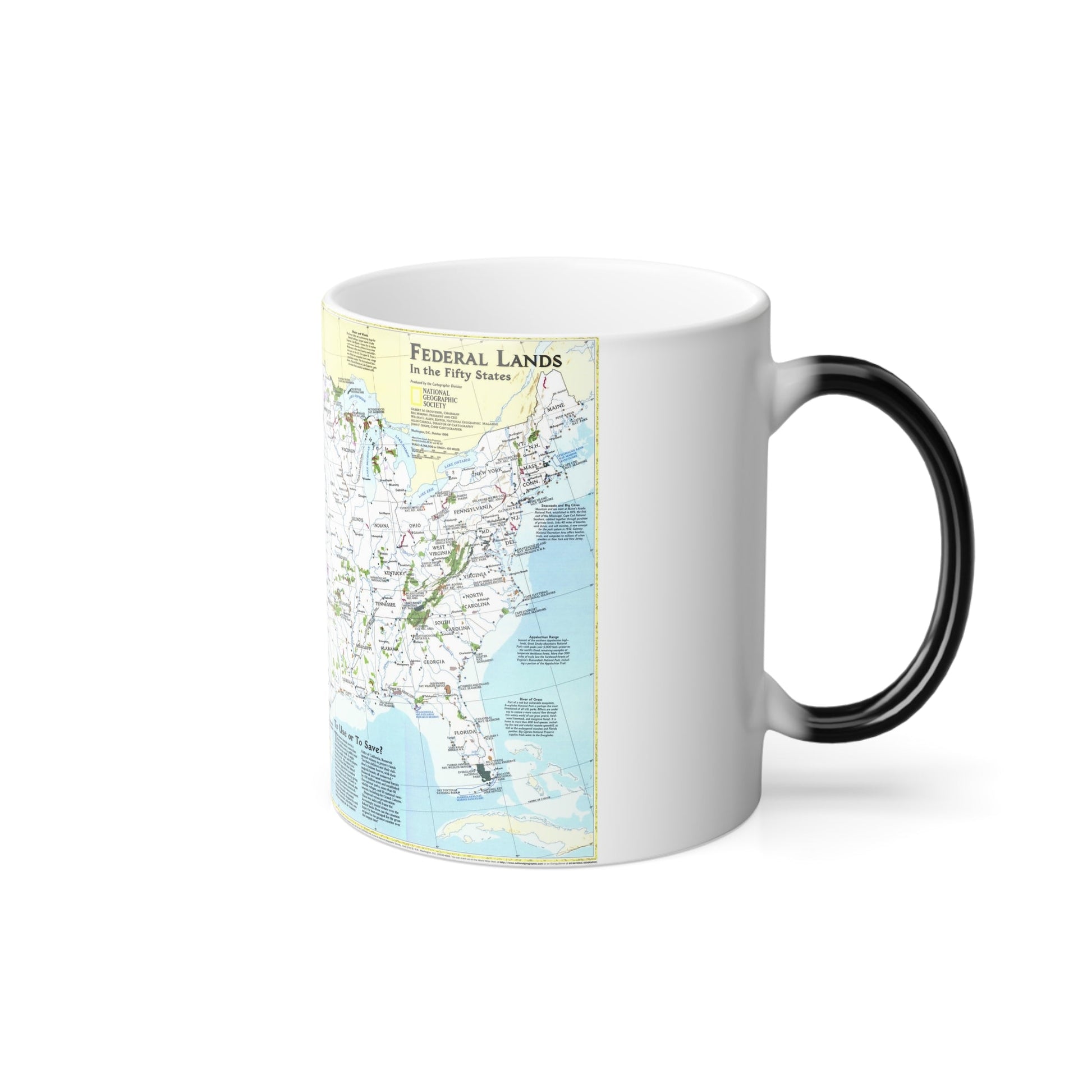 USA - Federal Lands in the Fifty States (1996) (Map) Color Changing Mug 11oz-11oz-The Sticker Space