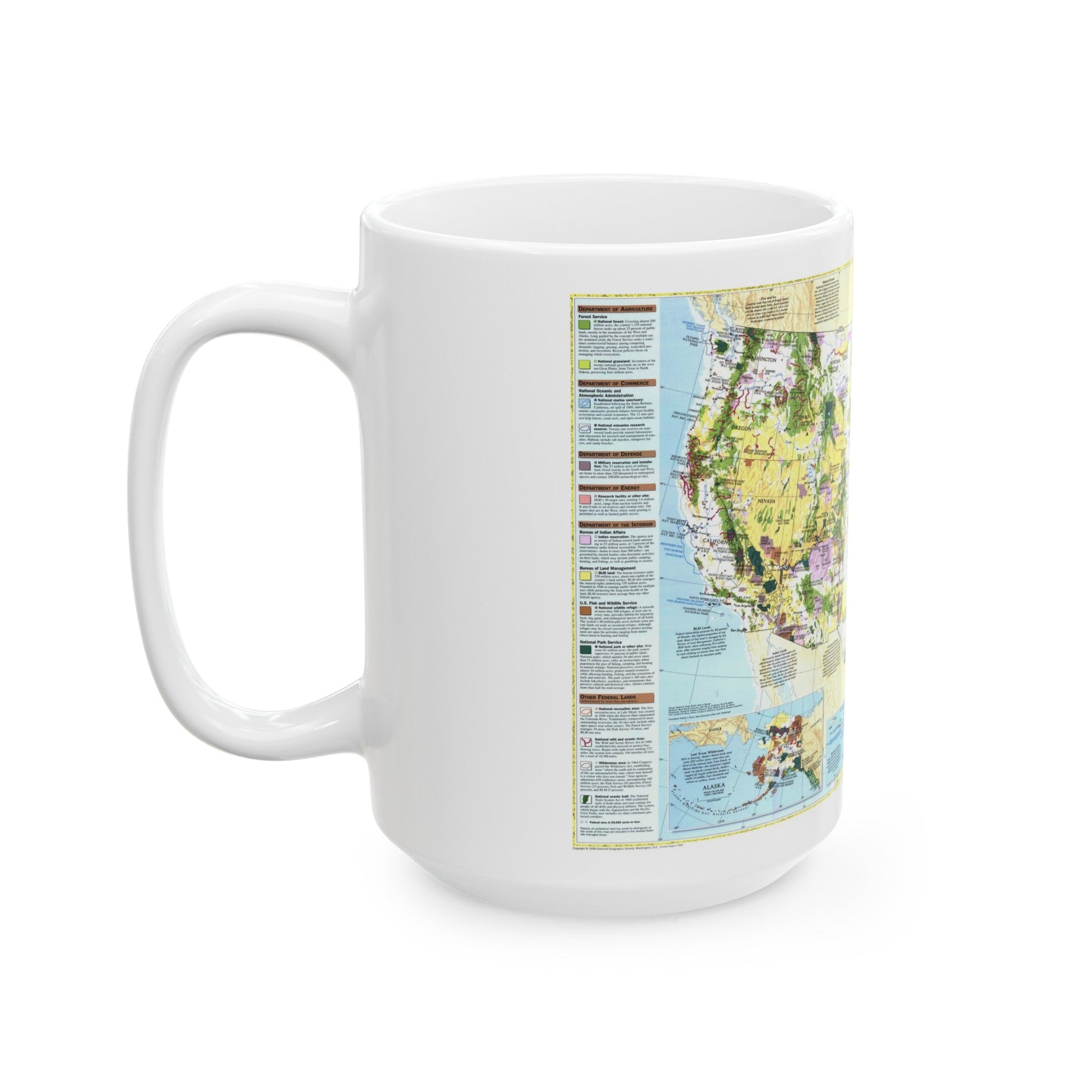 USA - Federal Lands in the Fifty States (1996) (Map) White Coffee Mug-The Sticker Space