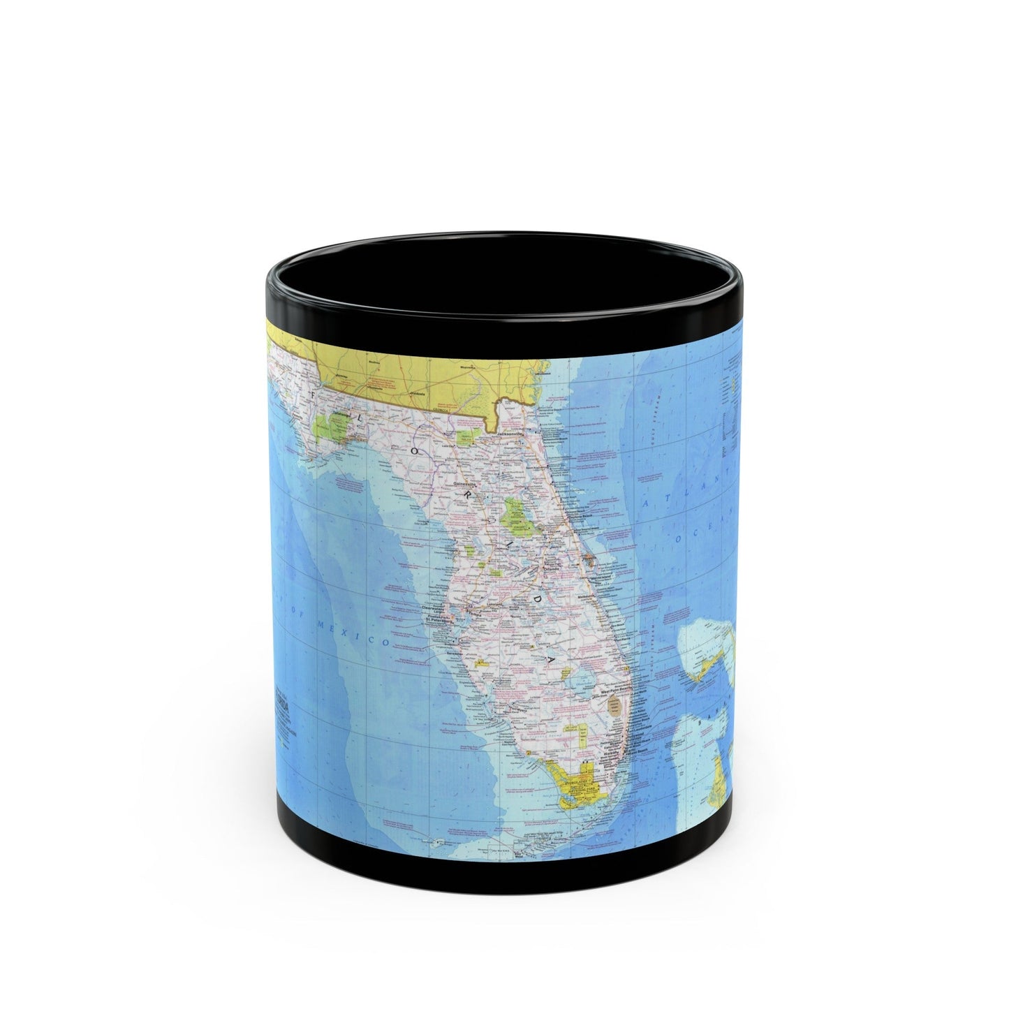 USA - Florida 1 (1973) (Map) Black Coffee Mug-11oz-The Sticker Space