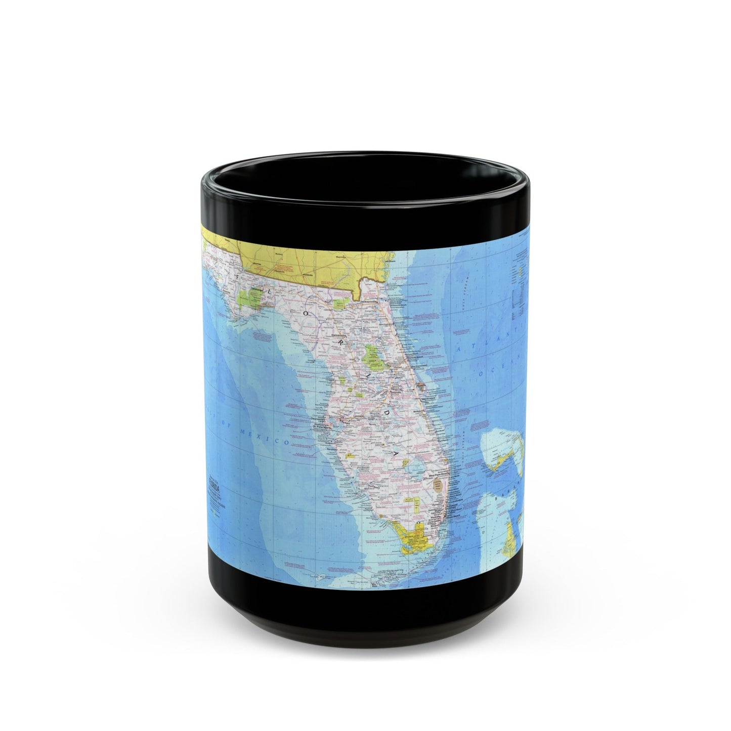 USA - Florida 1 (1973) (Map) Black Coffee Mug-15oz-The Sticker Space