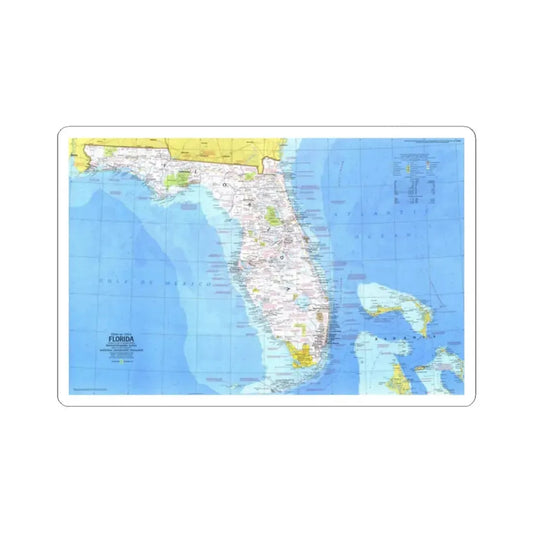 USA - Florida 1 (1973) (Map) STICKER Vinyl Kiss-Cut Decal 2 Inch White - The Sticker Space