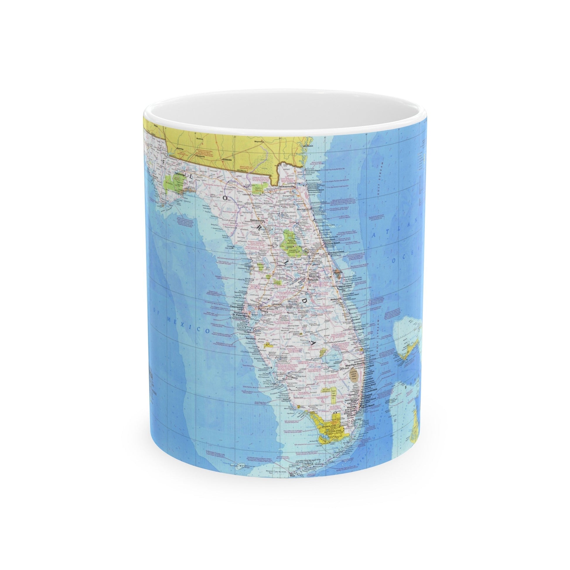 USA - Florida 1 (1973) (Map) White Coffee Mug-11oz-The Sticker Space