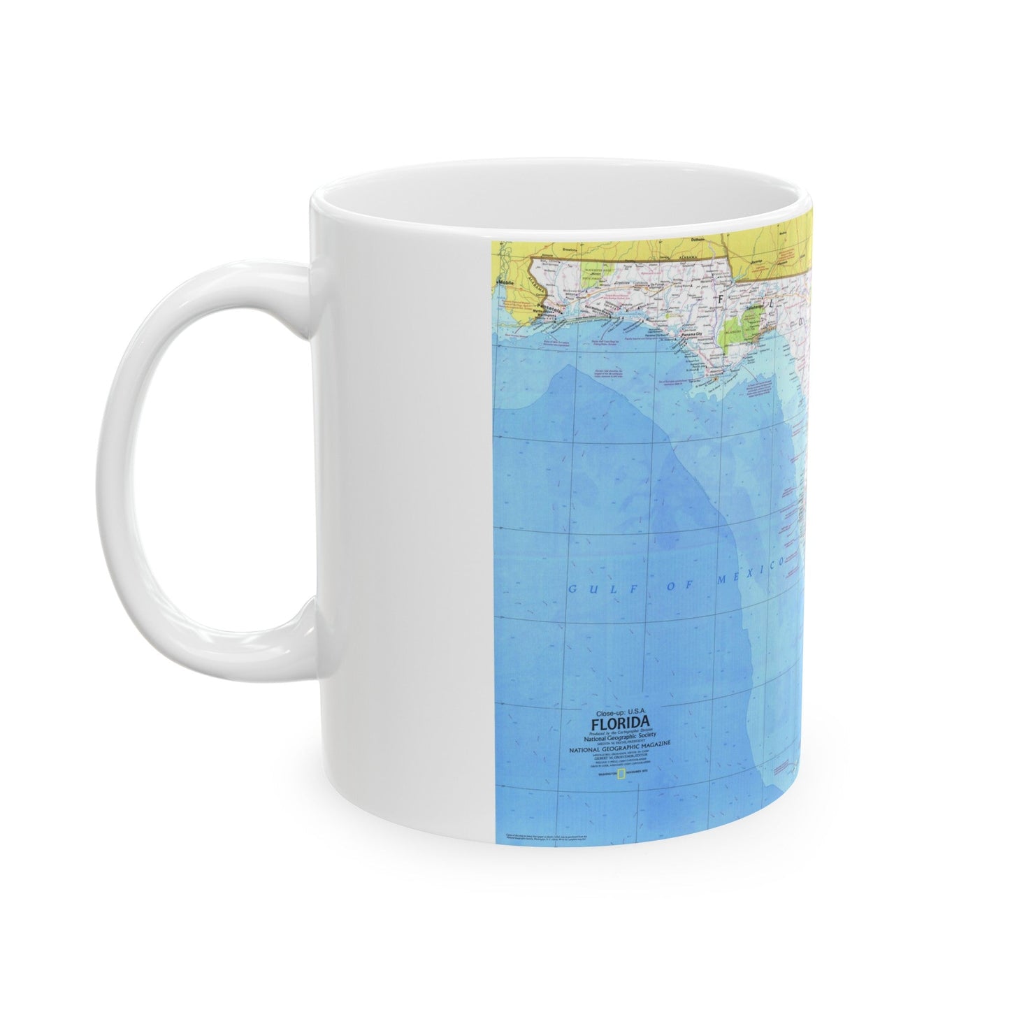 USA - Florida 1 (1973) (Map) White Coffee Mug-The Sticker Space