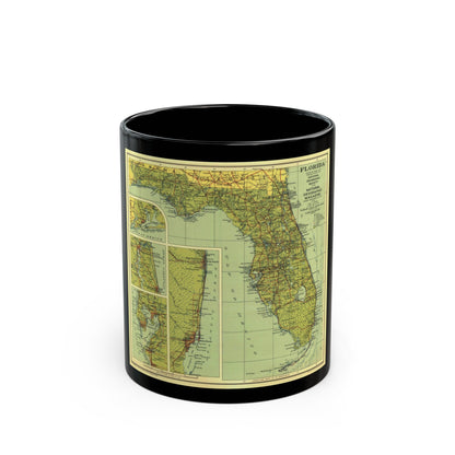 USA - Florida (1930) (Map) Black Coffee Mug-11oz-The Sticker Space