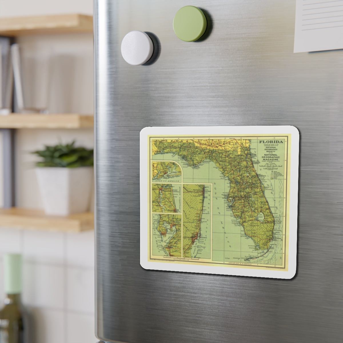 USA - Florida (1930) (Map) Refrigerator Magnet-The Sticker Space