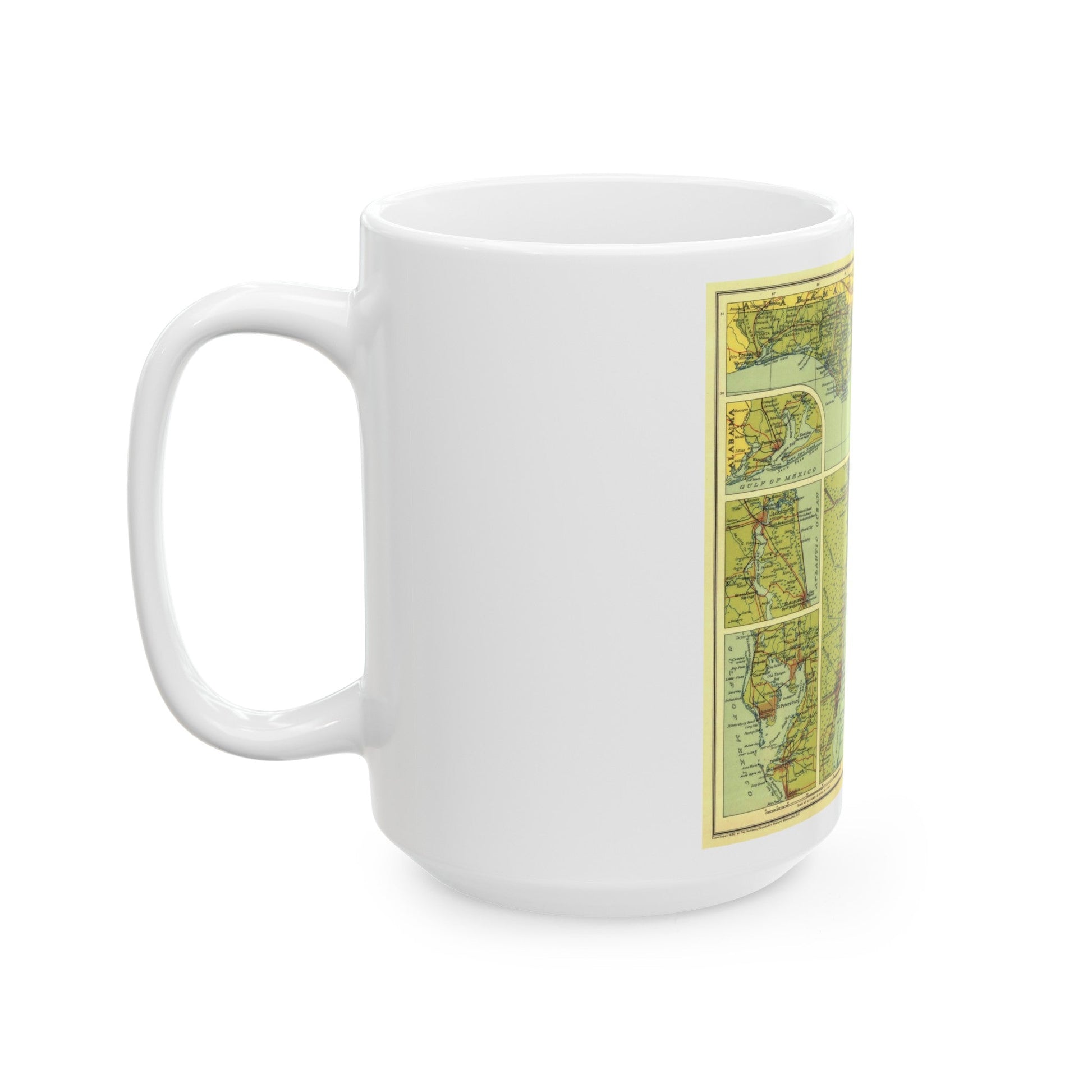 USA - Florida (1930) (Map) White Coffee Mug-The Sticker Space