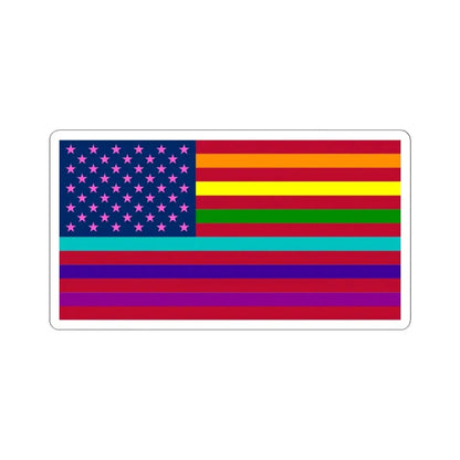 USA Gay flag (United States) STICKER Vinyl Kiss-Cut Decal 6 Inch White - The Sticker Space