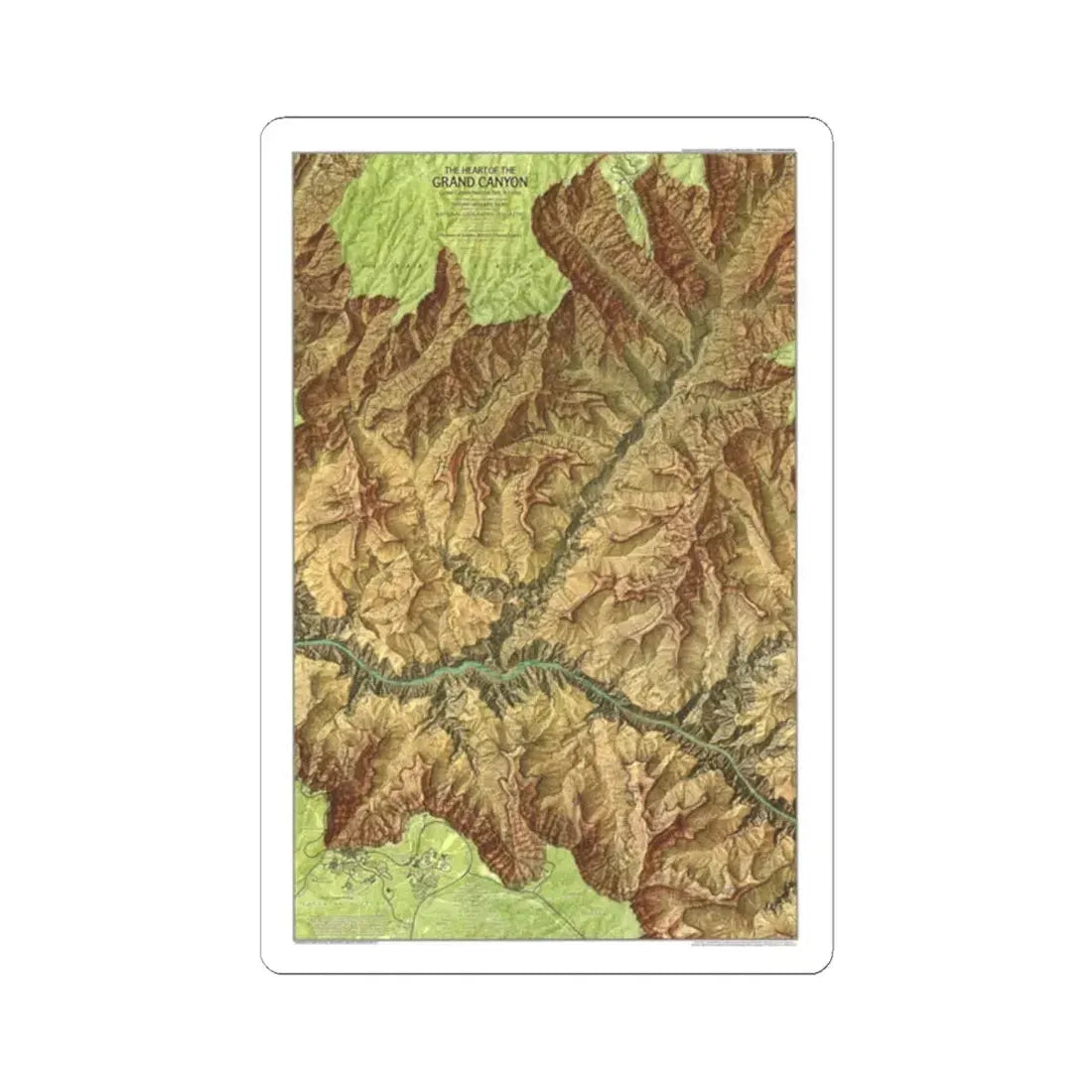 USA - Grand Canyon National Park, Arizona (1978) (Map) STICKER Vinyl Kiss-Cut Decal 2 Inch White - The Sticker Space
