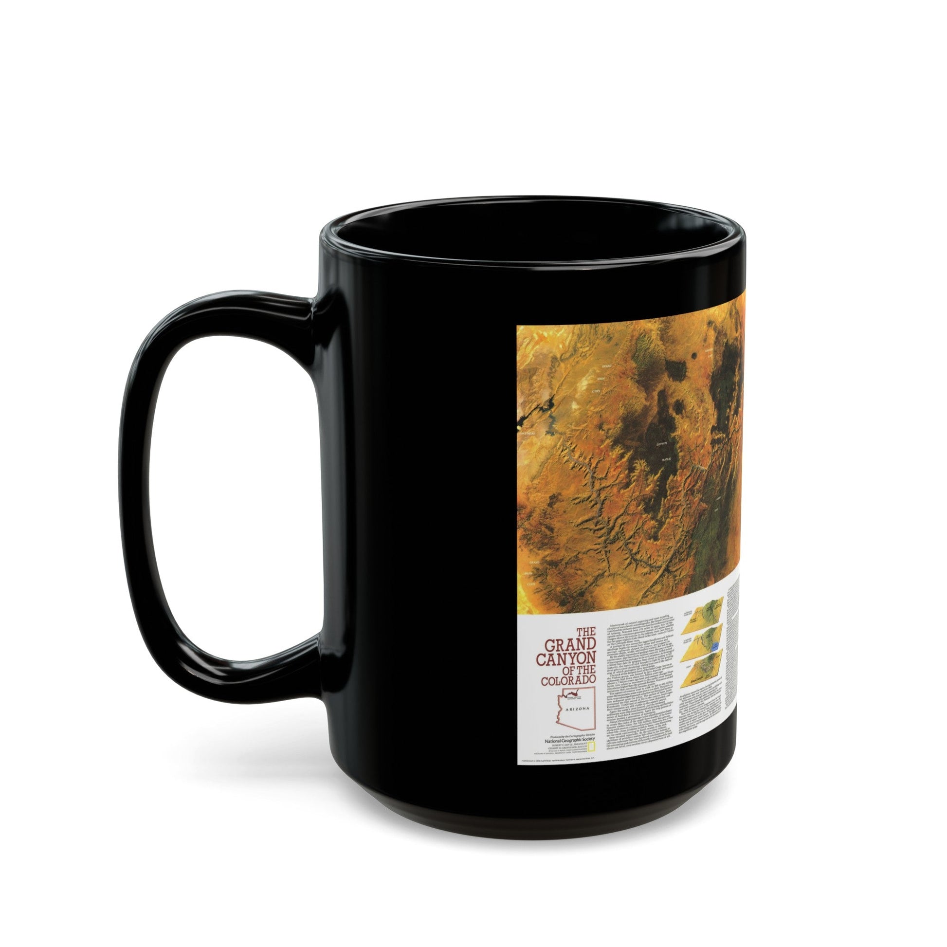 USA - Grand Canyon of the Colorado (1978) (Map) Black Coffee Mug-The Sticker Space