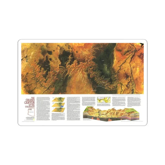 USA - Grand Canyon of the Colorado (1978) (Map) STICKER Vinyl Kiss-Cut Decal 2 Inch White - The Sticker Space