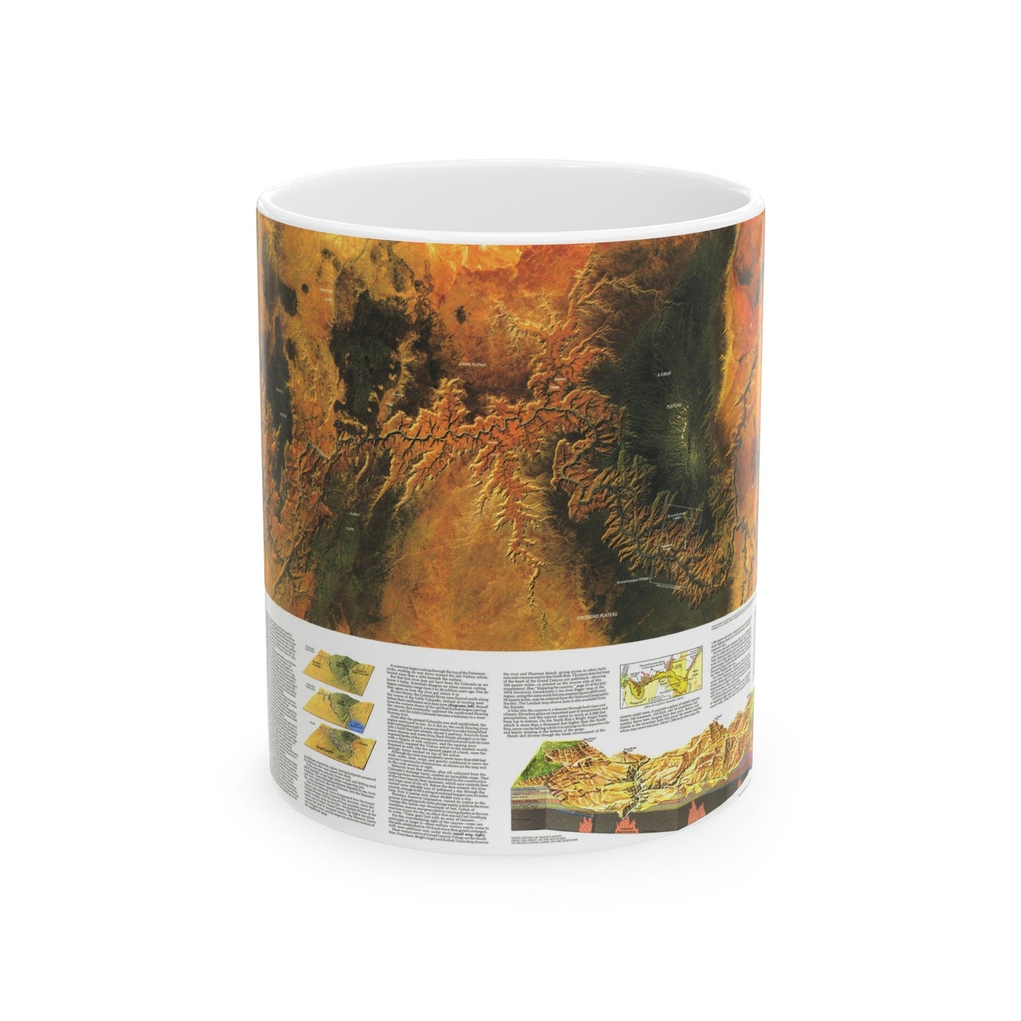 USA - Grand Canyon of the Colorado (1978) (Map) White Coffee Mug-11oz-The Sticker Space