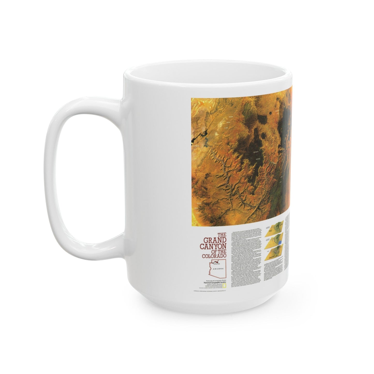 USA - Grand Canyon of the Colorado (1978) (Map) White Coffee Mug-The Sticker Space