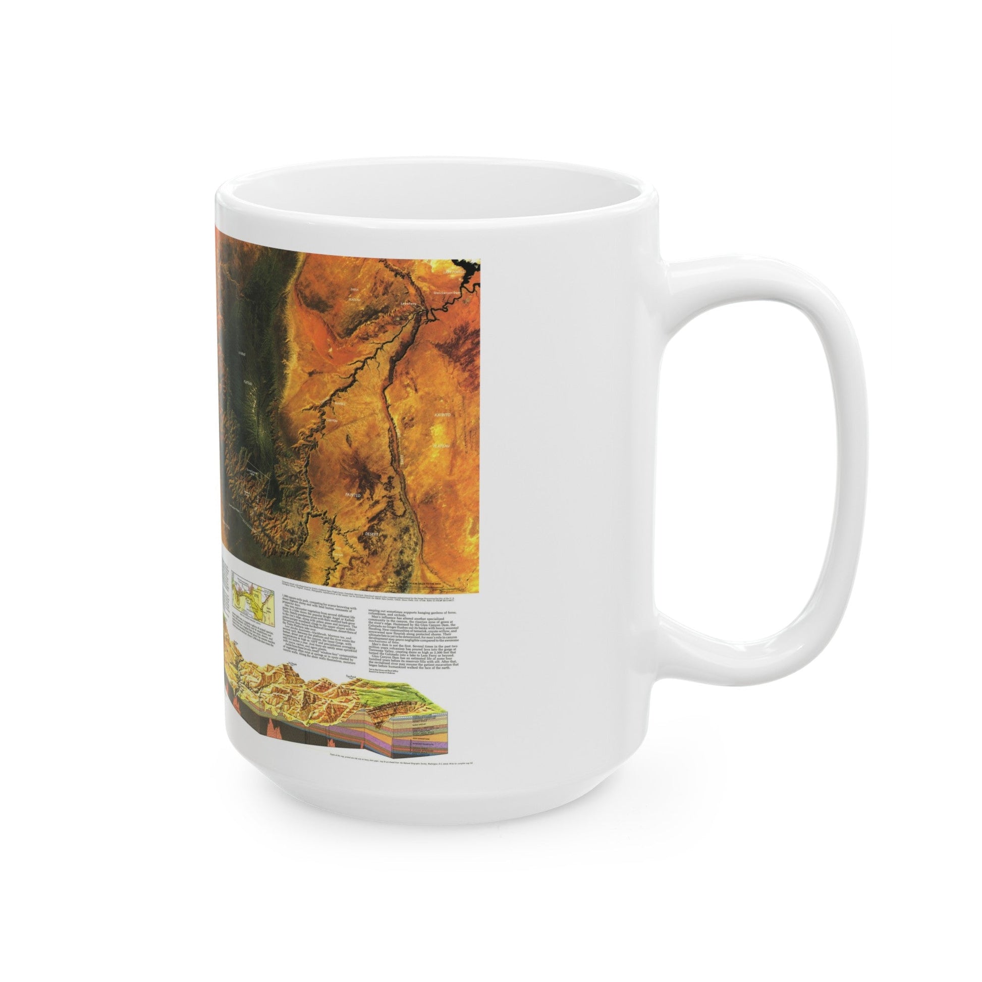 USA - Grand Canyon of the Colorado (1978) (Map) White Coffee Mug-The Sticker Space