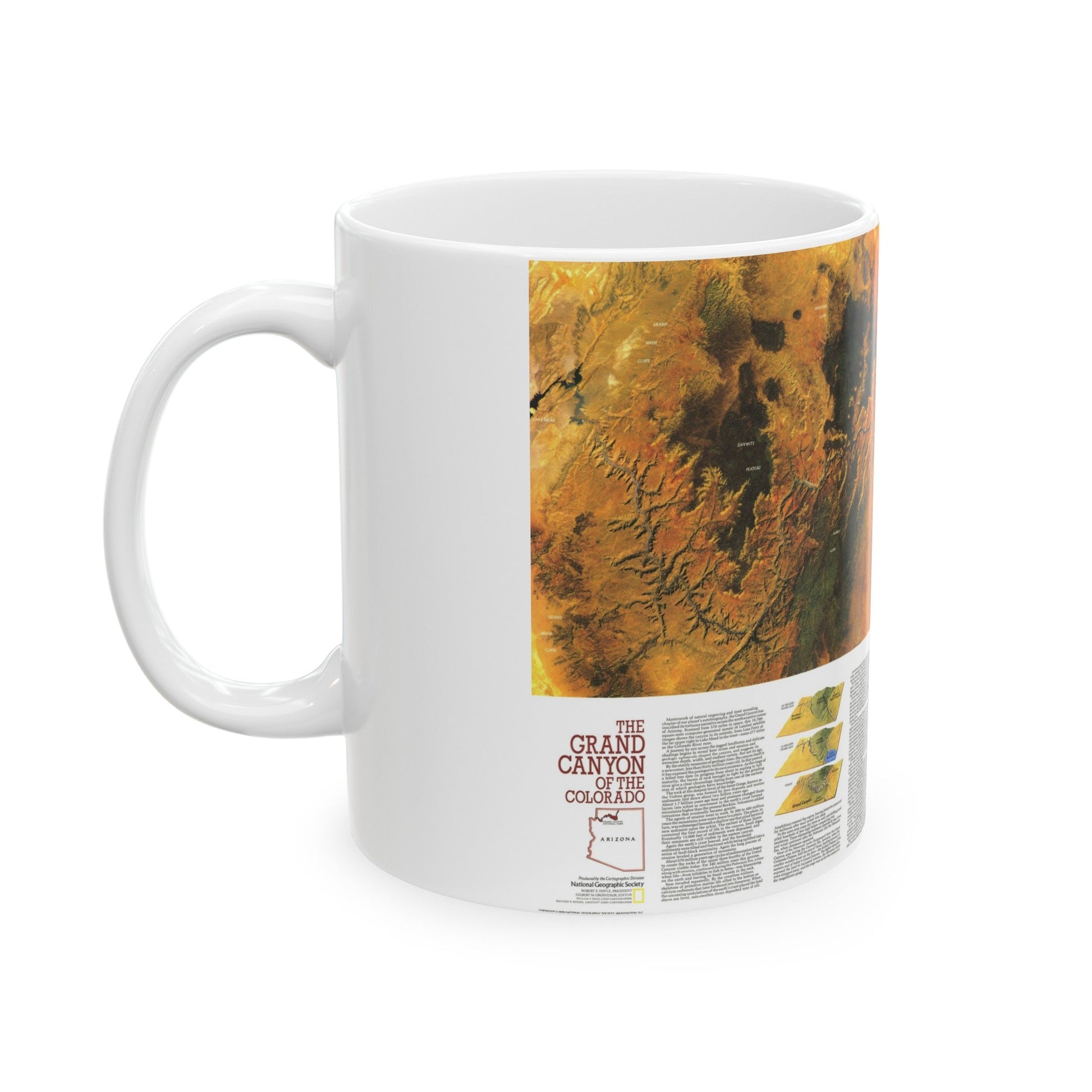 USA - Grand Canyon of the Colorado (1978) (Map) White Coffee Mug-The Sticker Space