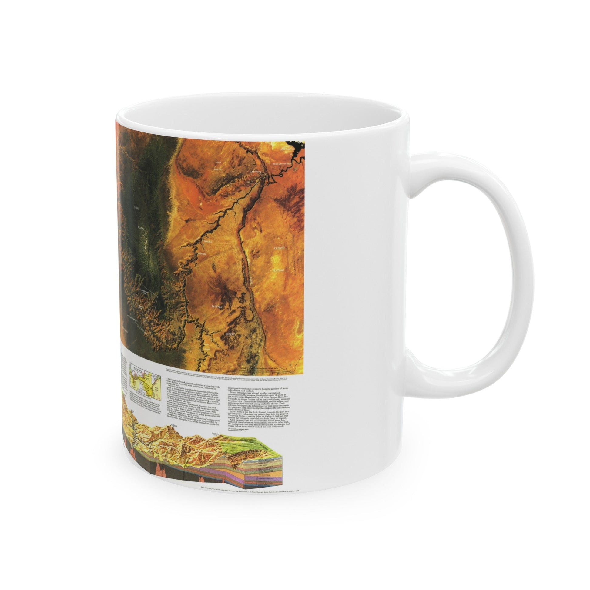 USA - Grand Canyon of the Colorado (1978) (Map) White Coffee Mug-The Sticker Space