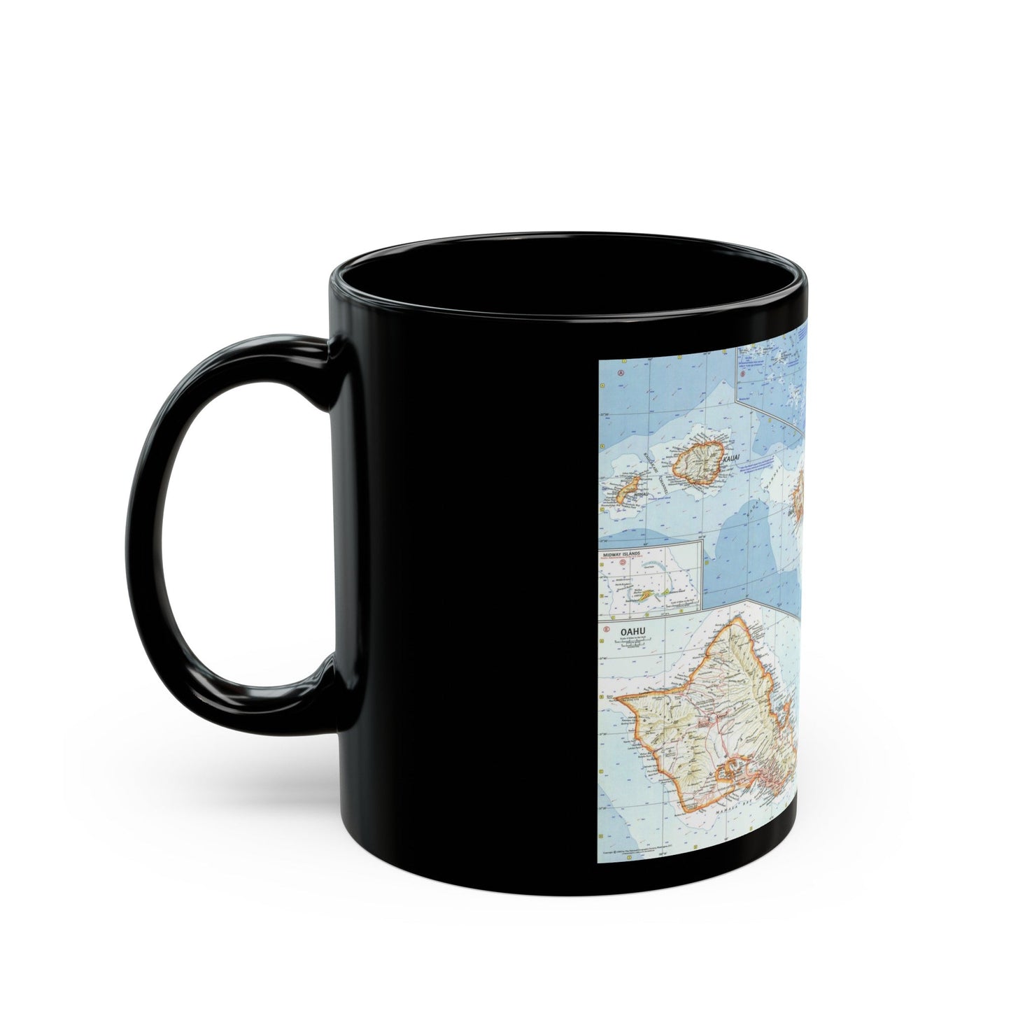 USA - Hawaii (1960) (Map) Black Coffee Mug-The Sticker Space