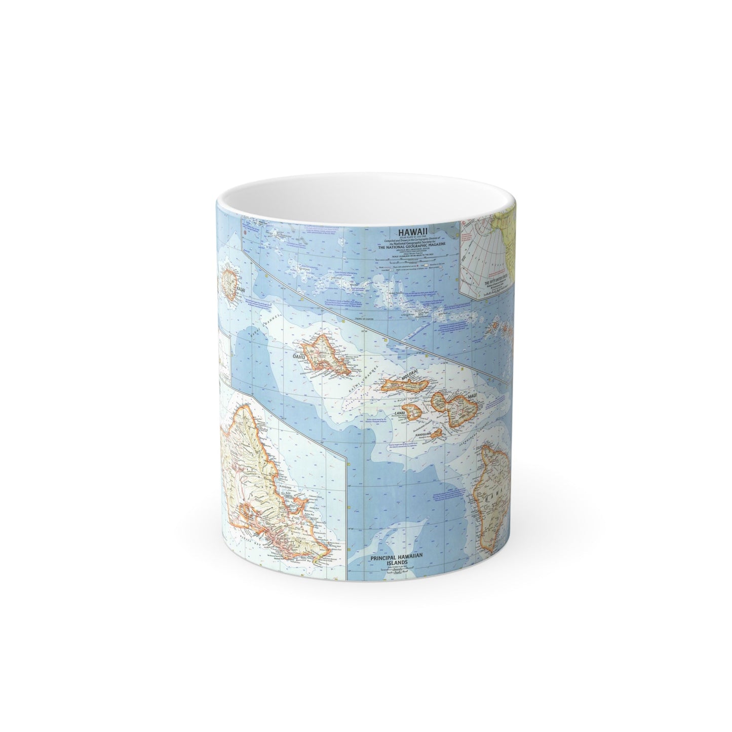 USA - Hawaii (1960) (Map) Color Changing Mug 11oz-11oz-The Sticker Space