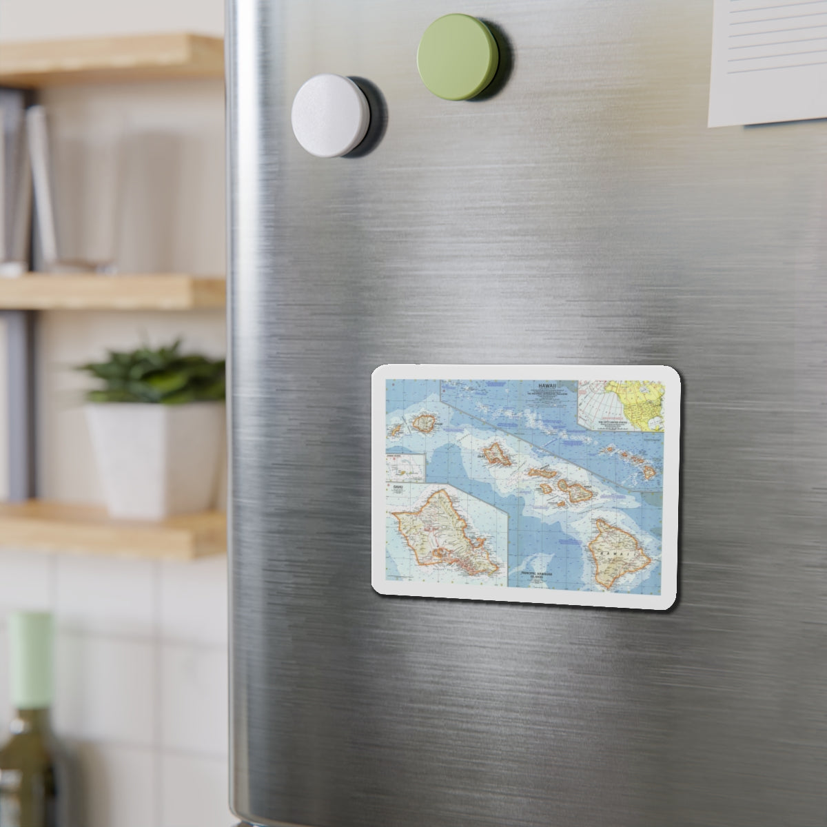 USA - Hawaii (1960) (Map) Refrigerator Magnet-The Sticker Space