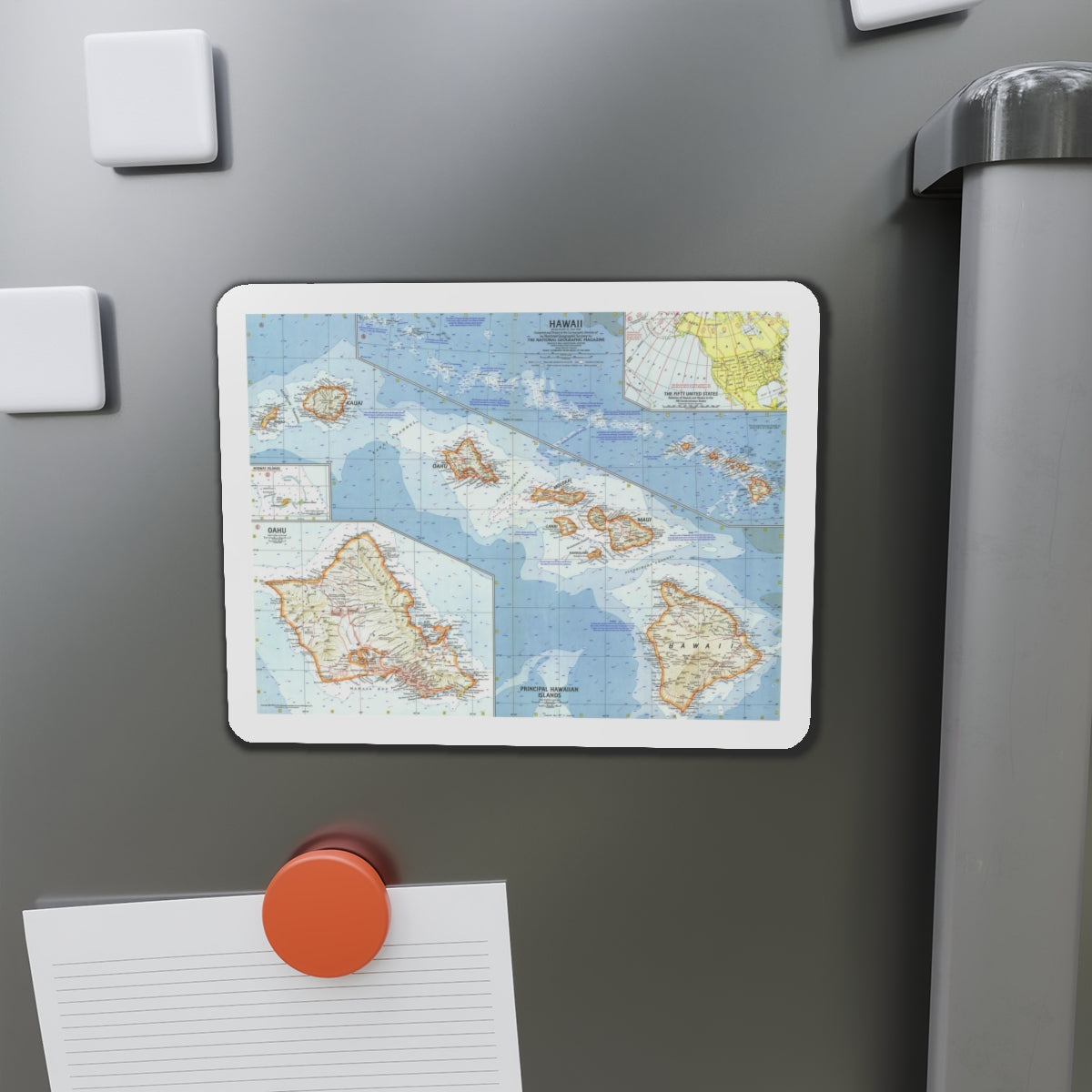 USA - Hawaii (1960) (Map) Refrigerator Magnet-The Sticker Space