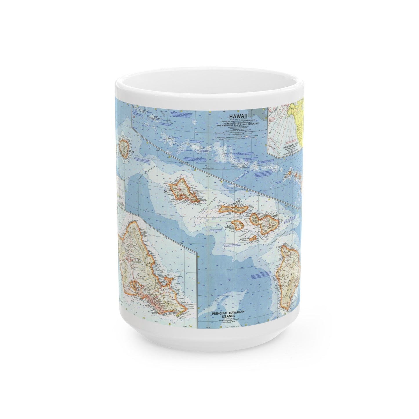 USA - Hawaii (1960) (Map) White Coffee Mug-15oz-The Sticker Space