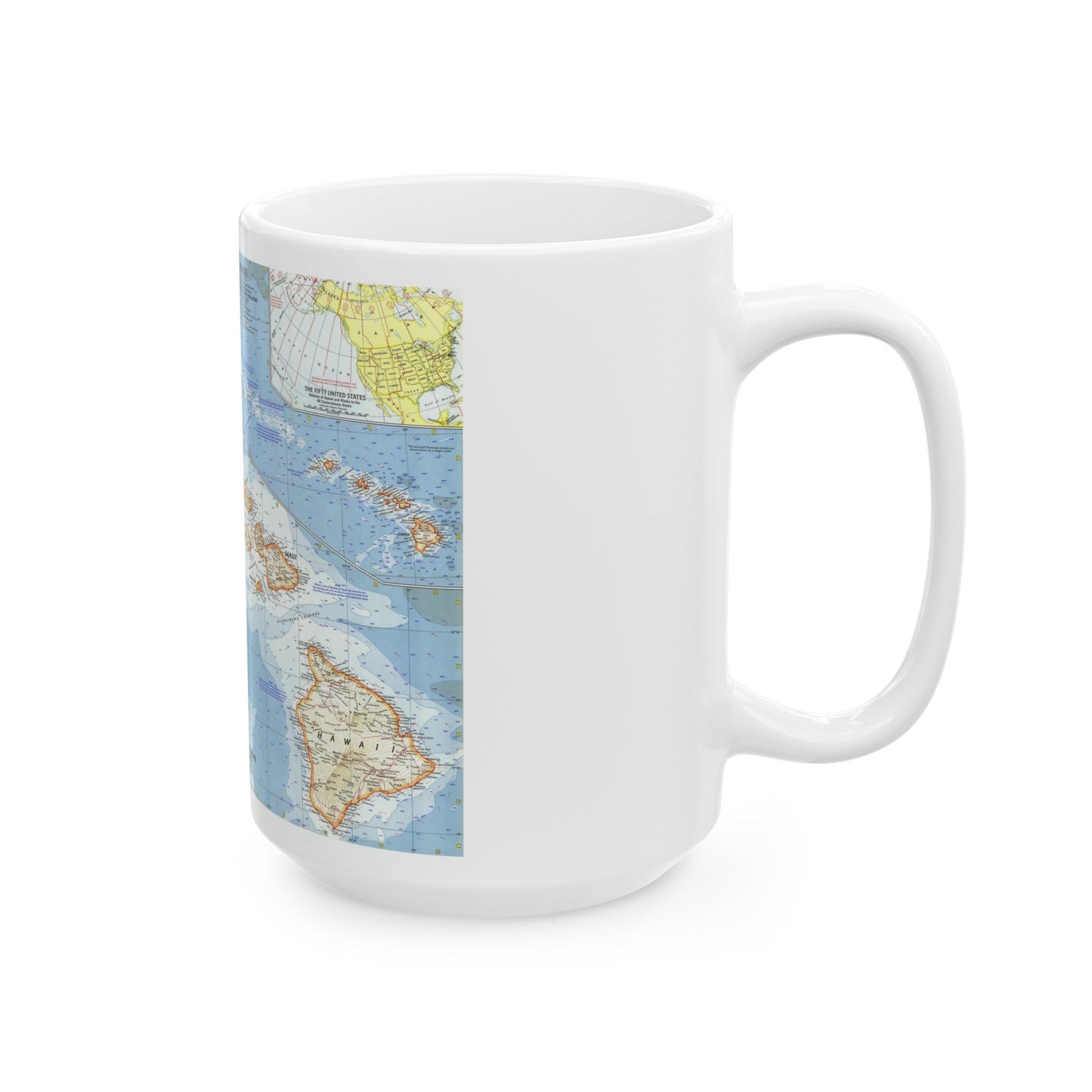 USA - Hawaii (1960) (Map) White Coffee Mug-The Sticker Space