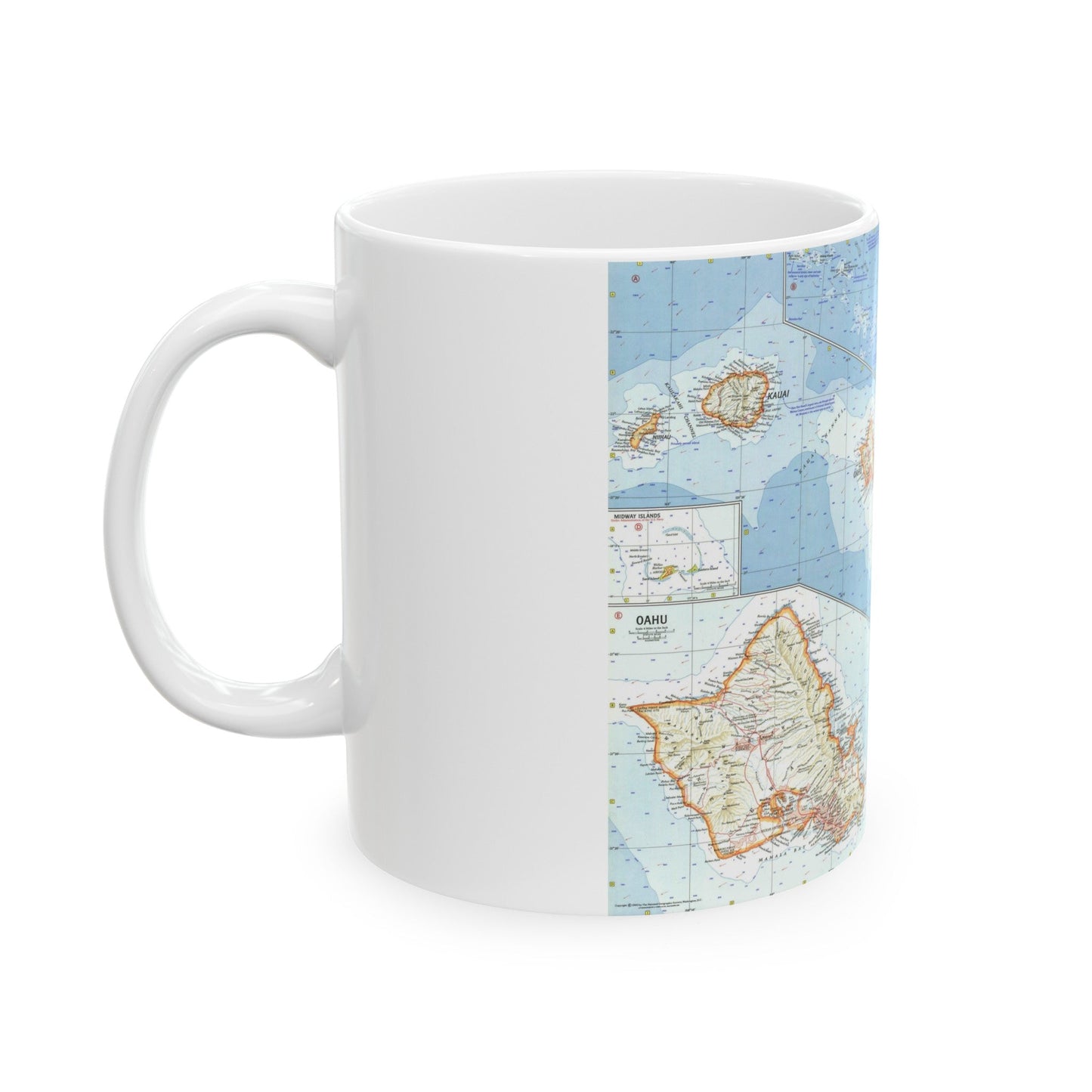 USA - Hawaii (1960) (Map) White Coffee Mug-The Sticker Space