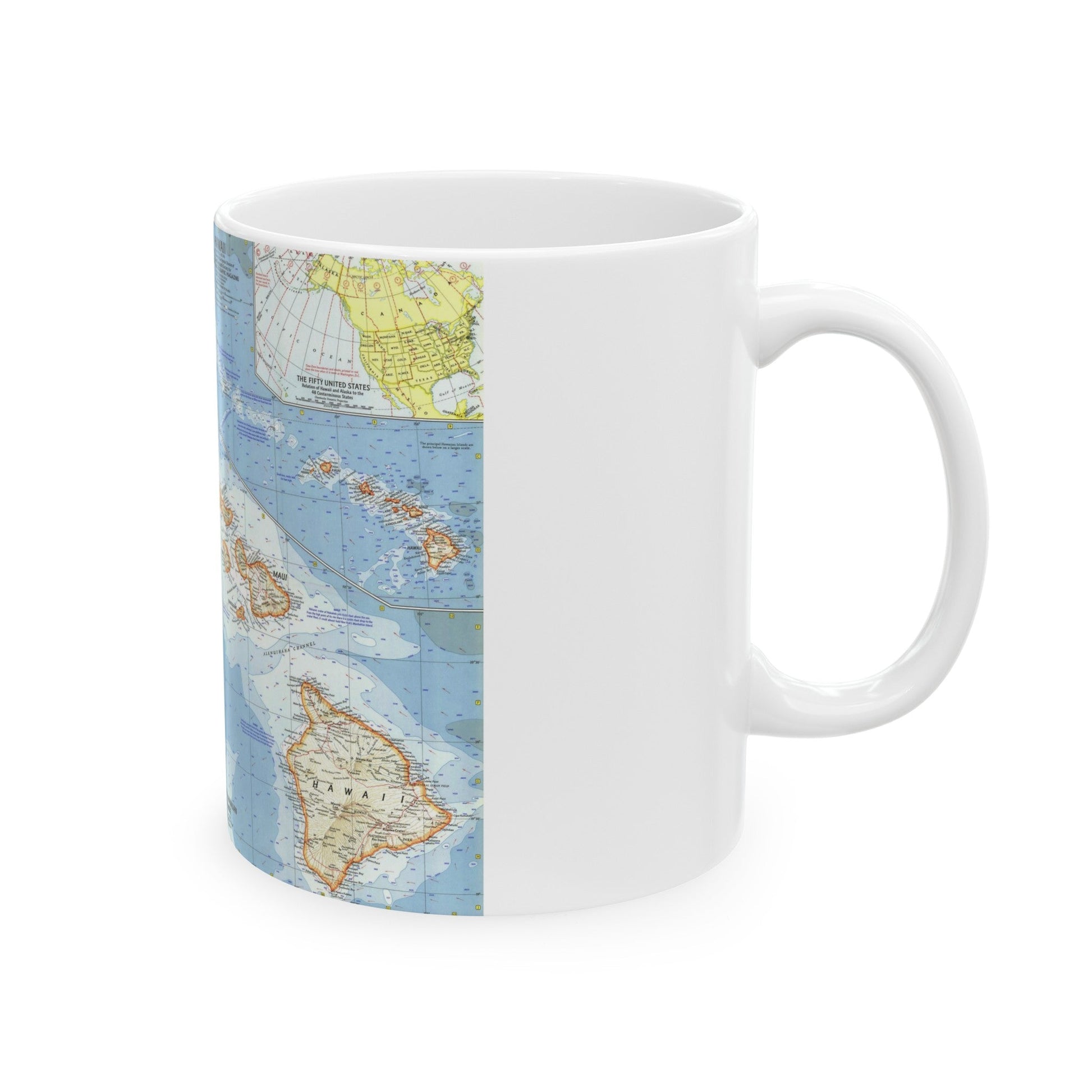 USA - Hawaii (1960) (Map) White Coffee Mug-The Sticker Space