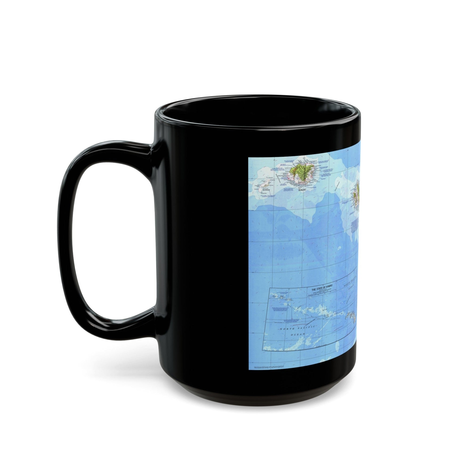 USA - Hawaii (1976) (Map) Black Coffee Mug-The Sticker Space