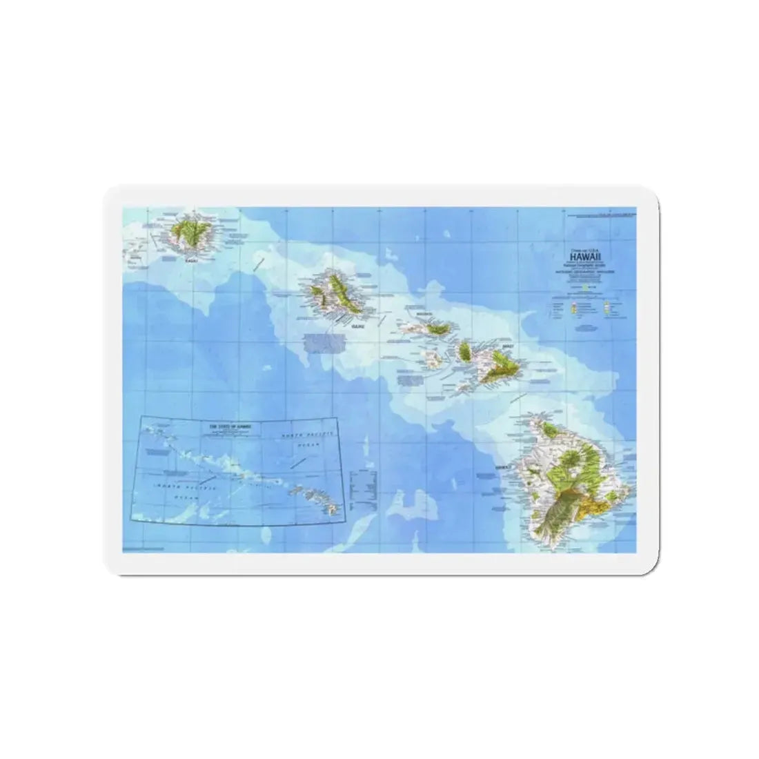 USA - Hawaii (1976) (Map) Refrigerator Magnet 2 Inch - The Sticker Space