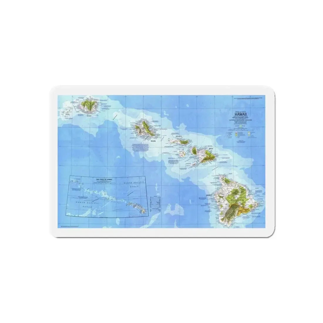 USA - Hawaii (1976) (Map) Refrigerator Magnet 6 Inch - The Sticker Space