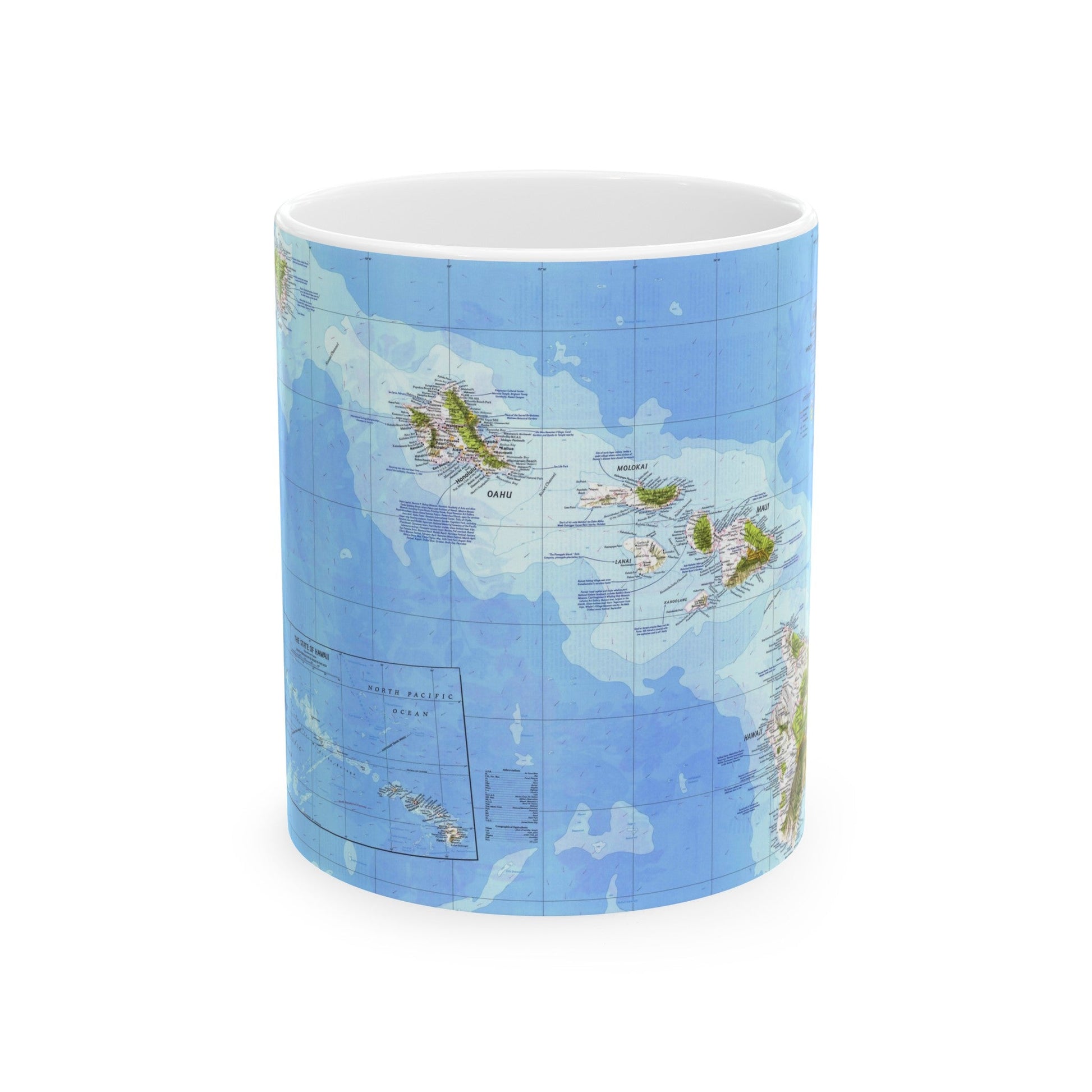 USA - Hawaii (1976) (Map) White Coffee Mug-11oz-The Sticker Space