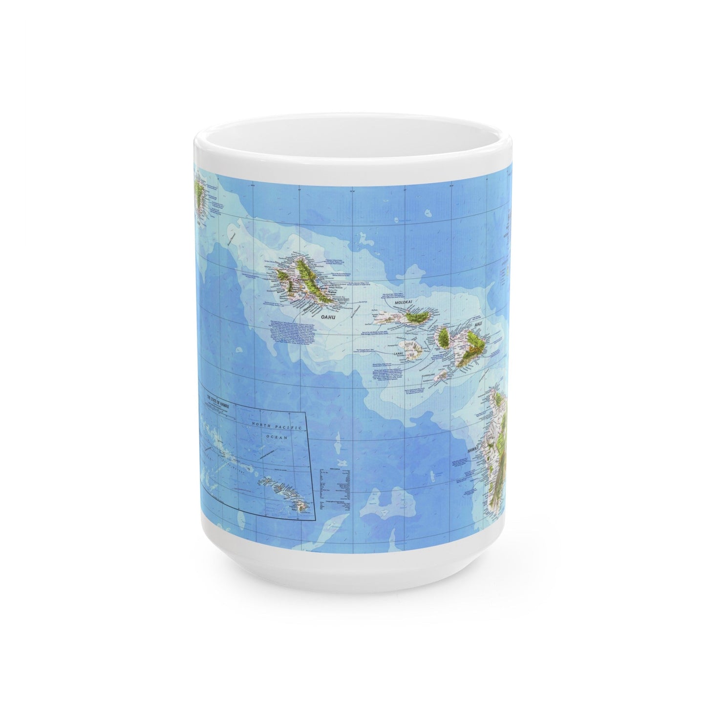 USA - Hawaii (1976) (Map) White Coffee Mug-15oz-The Sticker Space