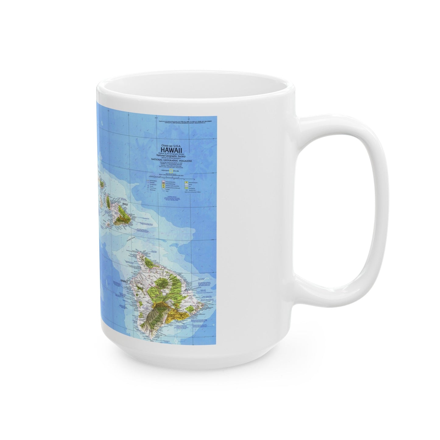 USA - Hawaii (1976) (Map) White Coffee Mug-The Sticker Space