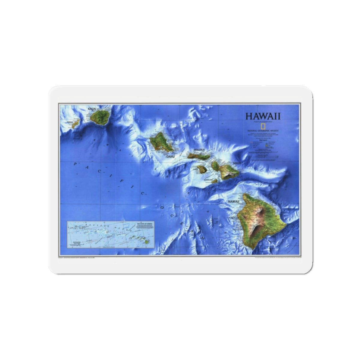 USA - Hawaii (1995) (Map) Refrigerator Magnet-2" x 2"-The Sticker Space