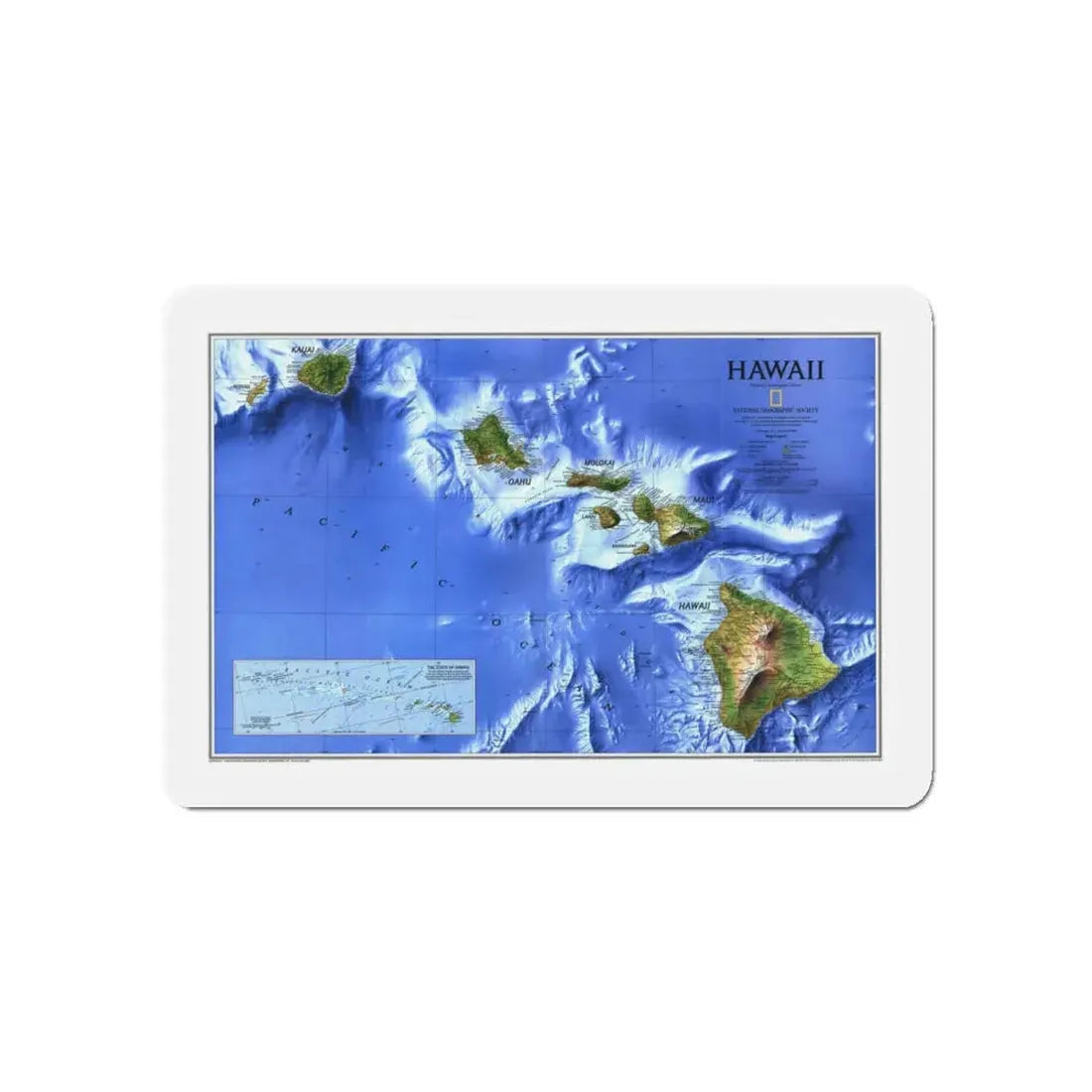 USA - Hawaii (1995) (Map) Refrigerator Magnet 5 Inch - The Sticker Space