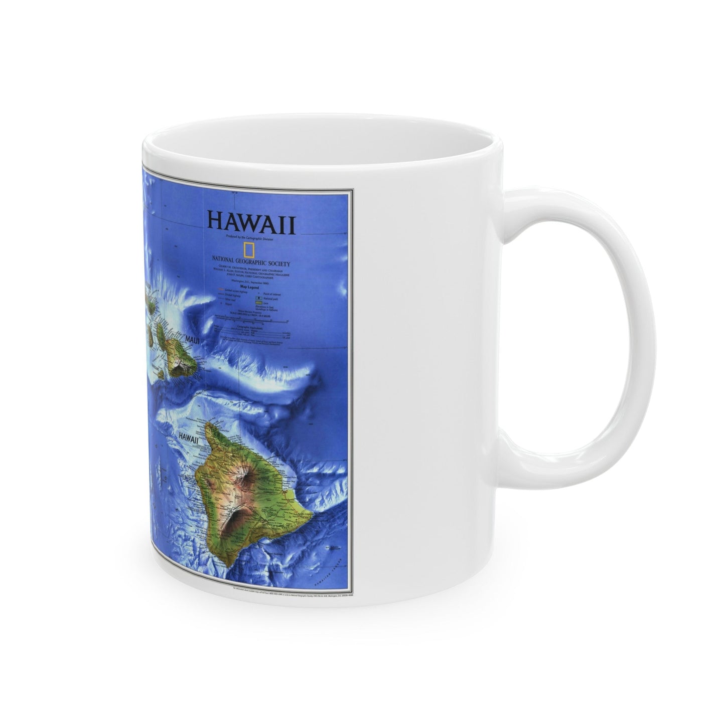 USA - Hawaii (1995) (Map) White Coffee Mug-The Sticker Space