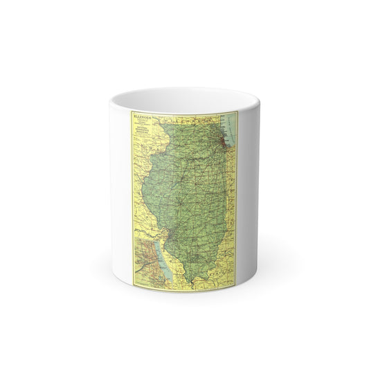 USA - Illinois (1931) (Map) Color Changing Mug 11oz-11oz-The Sticker Space