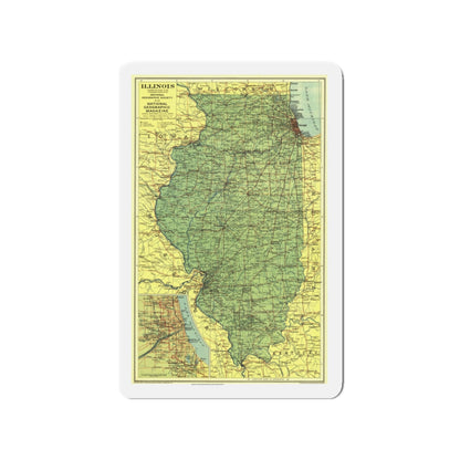 USA - Illinois (1931) (Map) Refrigerator Magnet-3" x 3"-The Sticker Space