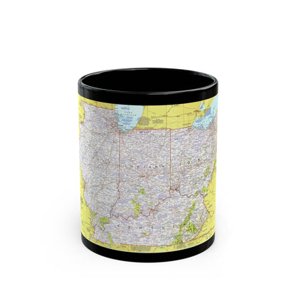 USA - Illinois, Indiana, Ohio, Kentucky 1 (1977) (Map) Black Coffee Mug-11oz-The Sticker Space