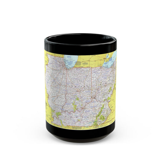 USA - Illinois, Indiana, Ohio, Kentucky 1 (1977) (Map) Black Coffee Mug-15oz-The Sticker Space