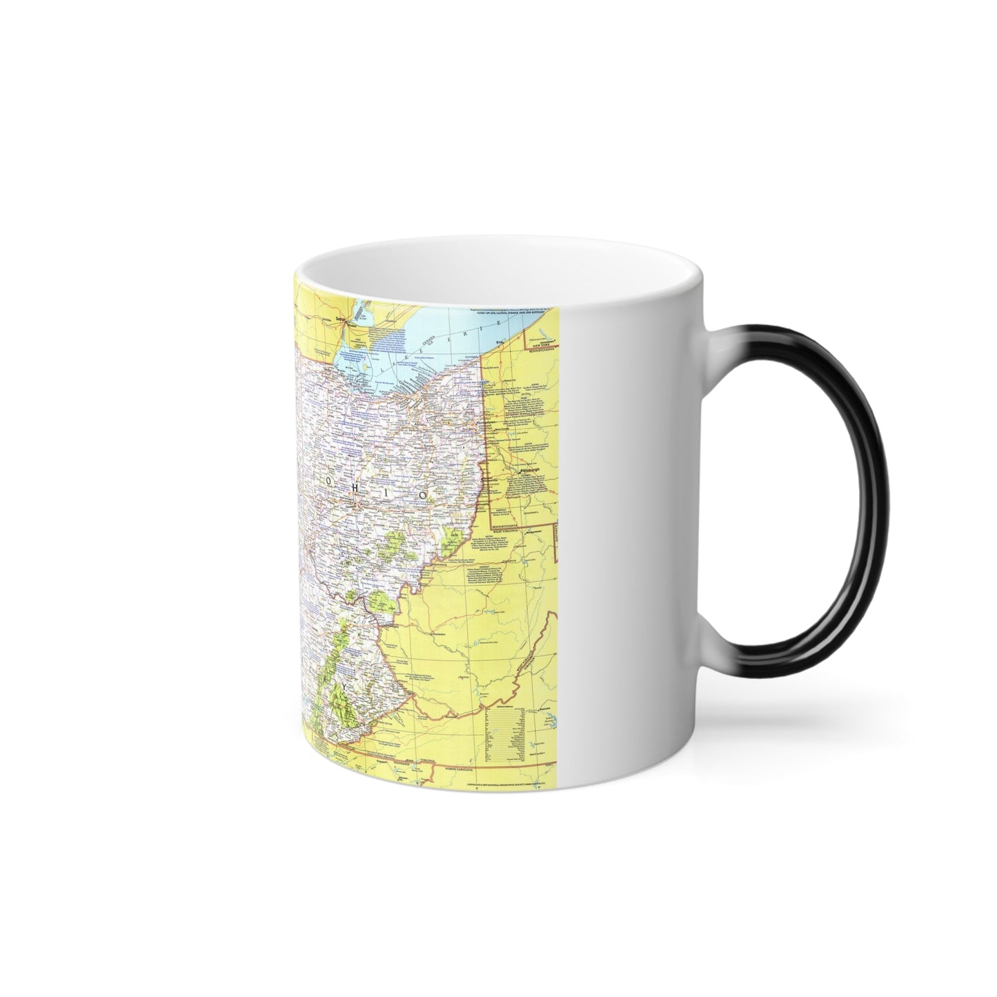 USA - Illinois, Indiana, Ohio, Kentucky 1 (1977) (Map) Color Changing Mug 11oz-11oz-The Sticker Space