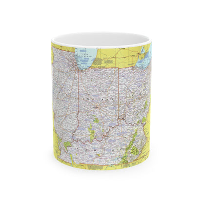 USA - Illinois, Indiana, Ohio, Kentucky 1 (1977) (Map) White Coffee Mug-11oz-The Sticker Space